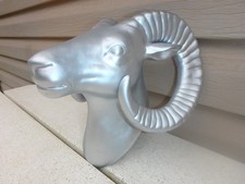 Man Cave Silver Ceramic Rams Head Wall Decor For Mopar Fans 10 X 9 Projects 7