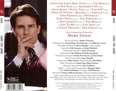MARK ISHAM LIONS FOR LAMBS [ORIGINAL MOTION PICTURE SOUNDTRACK] NEW CD