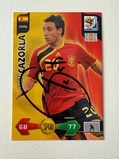 Hand signed football trading card of SANTI CAZORLA, SPAIN FC autograph