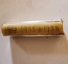 Wheat penny roll Of 50 Coins From 1935 And 1938.