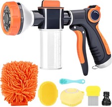 Upgrade Dog Washing Hose Attachment 8 Way Spray Pattern Garden Hose Nozzle