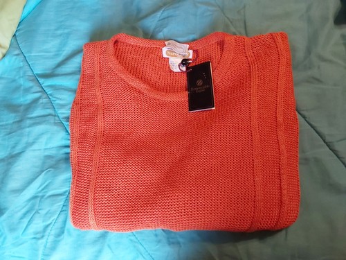 NEW Ermenegildo Zegna Sweater Mens LARGE Orange Knit Pullover - Picture 11 of 15