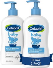  Free Duty Tax Cetaphil Baby Wash  Shampoo, 13.5oz Pack of 2, Hypoallergen