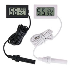 Mini Reptile Terrarium Digital Thermometer Hygrometer With Probe Humidity Gauge