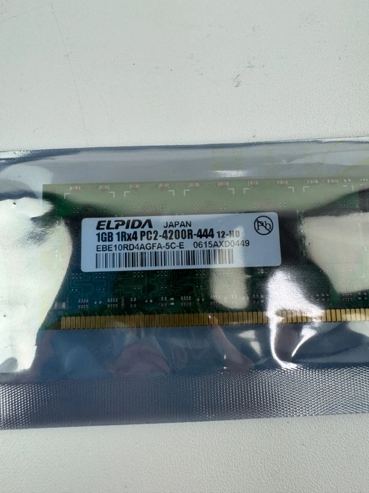 x(27) ELPIDA 1GB 1Rx4 PC2-4200R-444 EBE 10RD4AGFA-5C-E - Image 2 of 4