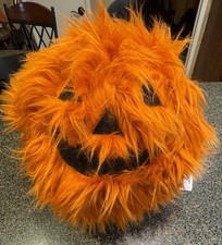 New Cupcakes And Cashmere Faux Fur Fluffy Pumpkin Pillow Halloween Jackolantern