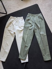 Vintage LEE CASUALS High Waist Pleated Pants Cotton 26x30 Tapered Academia 4M