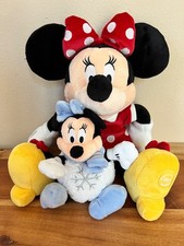 Disney Minnie Mouse Plush Bundle Large Classic  Small Winter Snowflake Toys