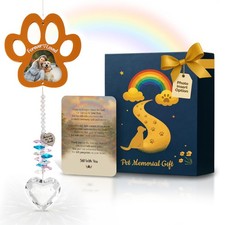 Personalized Brown Pet Memorial Gifts for Dogs - Rainbow Bridge Sympathy Hang...