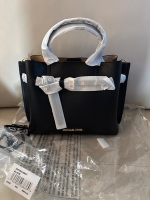 Michael Kors Emilia Small Satchel Bag Crossbody, Black, NWT