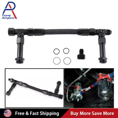 Braided AN8 Dual Feed Carb Fuel Line Double Pump For 4150 Holley Carburetor 8AN