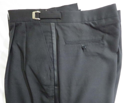 Boys Size Black Tuxedo Trousers Pants Adjustable Waist Ringbearer Wedding Kids