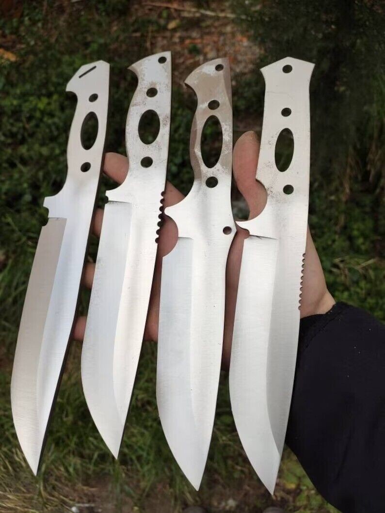 4pcs CUSTOM HANDMADE D2 TOOL STEEL BLANK KNIFE BLADE HUNTING KNIFE