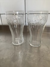 2 Coca Cola Glasses Clear 16oz Brand New Home Bar Man Cave Pub Shed