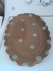 Barbara Eigen Pottery Large Oval Platter Brown With Green Polka Dots