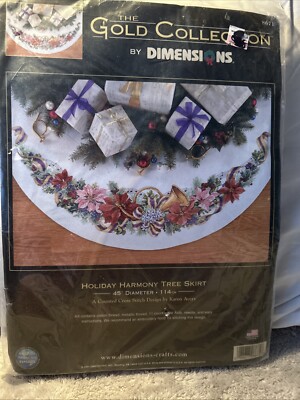Cross Stitch Dimensions Gold Collections  Holiday Harmony Tree Skirt