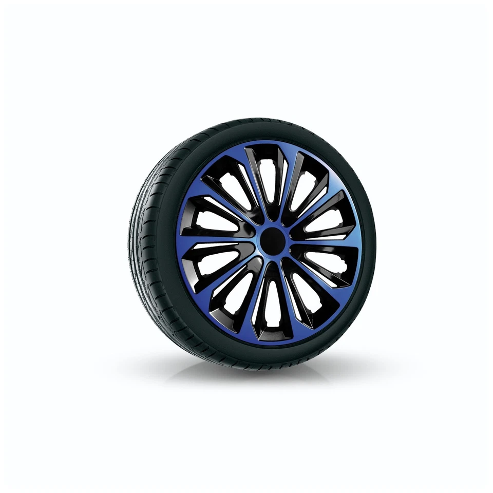 Radkappen 15 Zoll Radzierblenden NRM Strong Duo Kunststoff 4er Set Blau-Schwarz - Bild 2 von 2