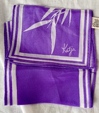 VINTAGE KATJA SILK BLEND SCARF Japan Retro Bamboo Geometric KARAT 5"x34" VTS84