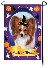 Halloween Garden Flag - Red and White Papillon