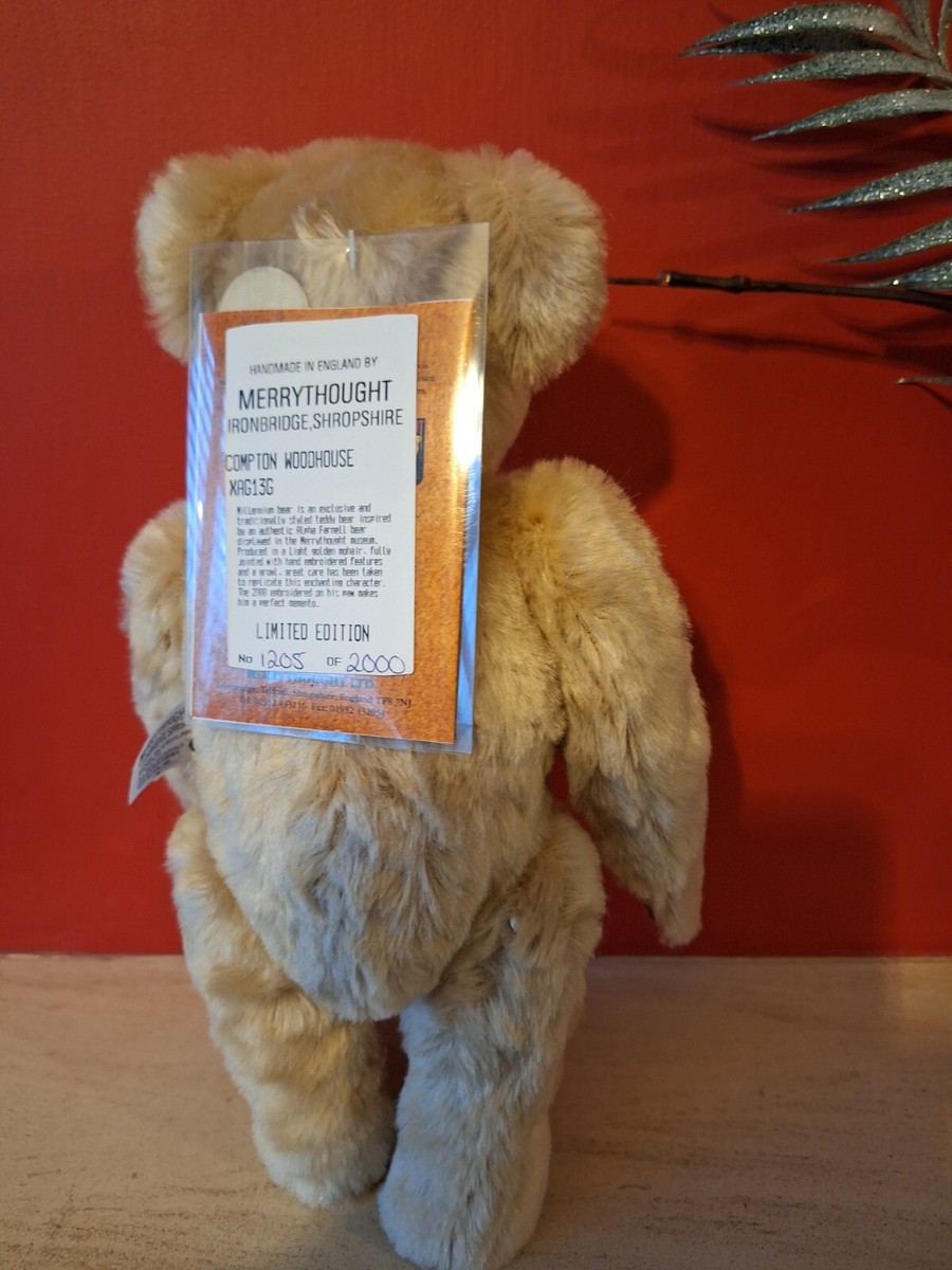 Merrythought Millennium Bear Coa 1205/2000 with Growler Mint