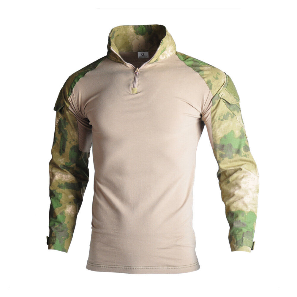 Mens Military T-Shirt Tactical Army Combat Shirt Casual Shirt Hiking ...