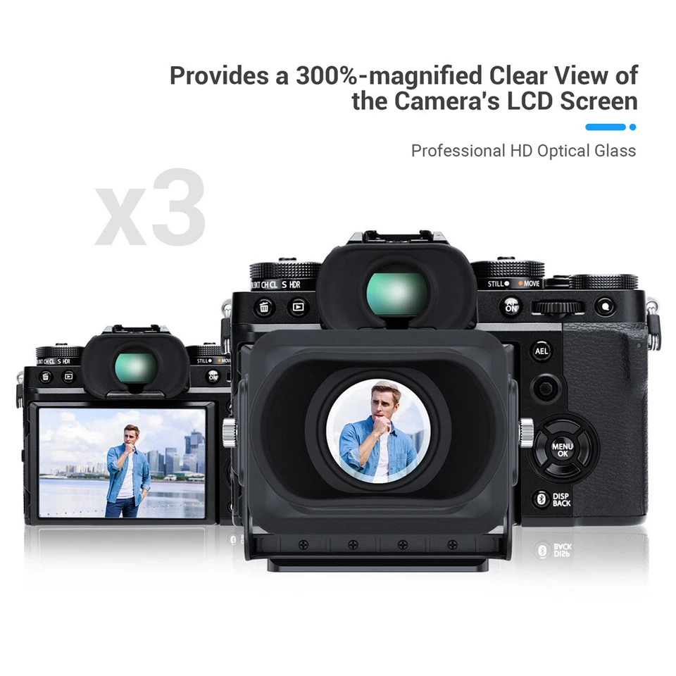 Camera LCD Viewfinder Magnifier 3.0X Screen Sunshade Hood for Sony Canon Nikon - Image 3 of 4