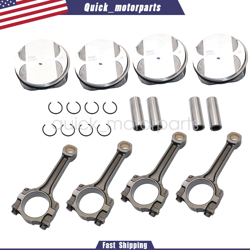 Pistons & Rings Connecting Rod Kit Fit For Buick Chevrolet GMC Saturn 2.4L