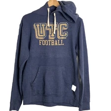 University Tennessee Chattanooga Mocs Hoodie Mens Medium Blue Pocket Sweatshirt