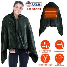 Heated Blanket USB Heated Blanket Washable Winter Electric Poncho Shawl Wrap New