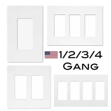 Screwless Wall Switch Plate Outlet Cover 2-3 Gang | White
