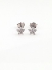 925 Sterling Silver Cz Star Stud Earrings Dainty Mini Studs 4mm Womens Kids