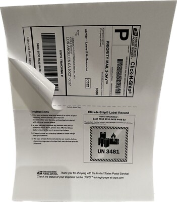 #ad 200 Click N Ship labels with peal or tear off receipt USA MADE $17.90