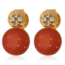 XEN Ohrstecker mit Chocolate Mondstein und Weißtopas ca. 3,07 ct. gelbvergoldet