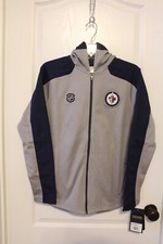 NWT Winnipeg Jets NHL Textured Fleece Zip Front Hooded Jacket Boys L 14/16