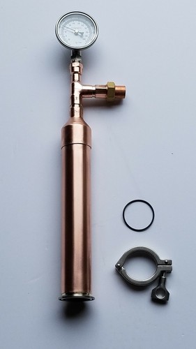 Beer Keg Kit Moonshine still head w/ thermometer 2" Copper Column Thumper Worm