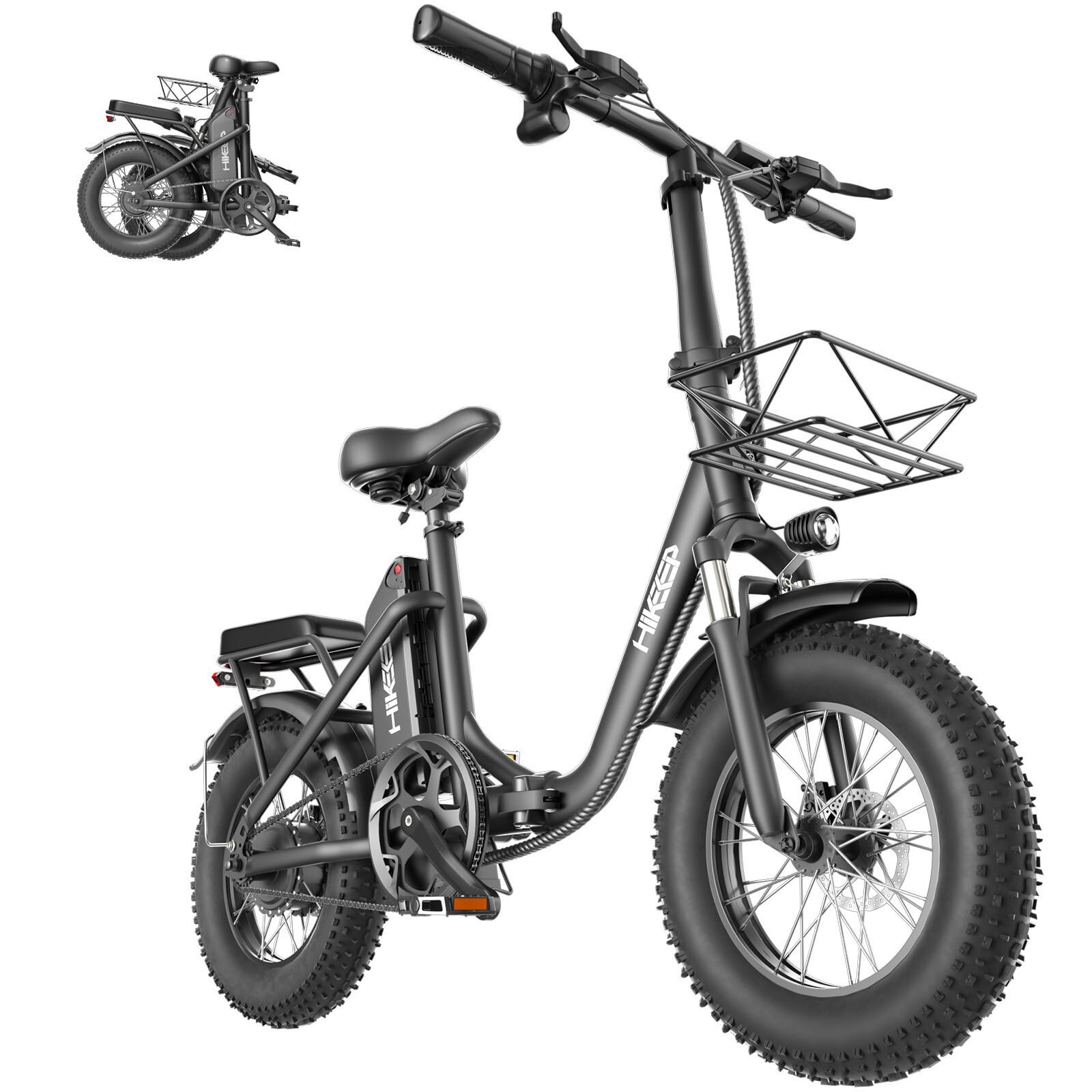 Hikeep 16'' Electric Bike 500W Folding Bike 48V 13Ah for Adults Bicycle ebike