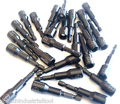 10 GOLIATH INDUSTRIAL LASER ETCHED 3/8'' IMPACT MAGNETIC NUT SETTERS IMNS38
