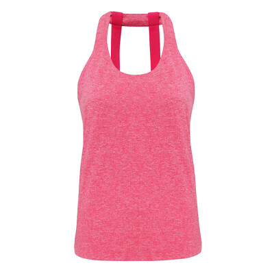 Damen Fitness Yoga Running Top Pink melange Gr. L, loose fit, TriDry