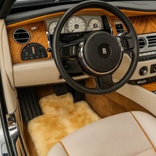 Bespoke Edition Sheepskin Floor Mats Rolls Royce Ghost 2010-2020 Tan Tipped Set