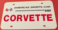 Corvette America's Sports Car Booster License Plate PLASTIC