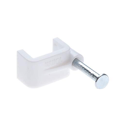 Vlak Wit Kabel Nagel Clips 10mm Plastic Elektrische Draad voor Cat 5 5e / 6 6a / 7 | Cat.5 Cat.5e / Cat.6 Cat.6a / Cat.7 | 6P4C / 8P8C | RJ11 Vlak Wit Kabel Nagel Clips 10mm Plastic Elektrische Draad voor Cat 5 5e / 6 6a / 7 | Cat.5 Cat.5e / Cat.6 Cat.6a / Cat.7 | 6P4C / 8P8C | RJ11