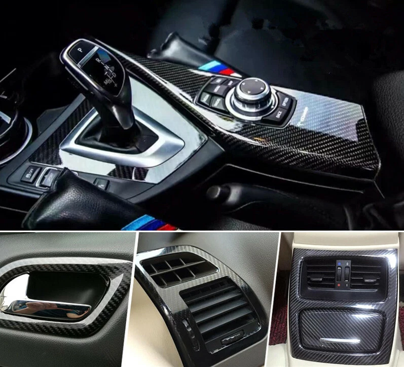 Рулон виниловых наклеек из черного углеродного волокна с технологией выпуска воздуха - Изображение 3 из 4