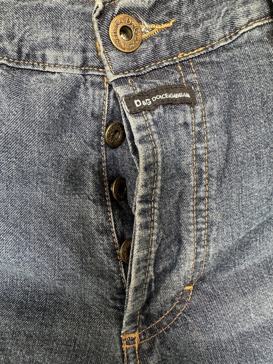 Jeans Homme DOLCE & GABBANA - Taille W30 Slim - Gris Charbon Brodé - Neuf Avec étiquettes