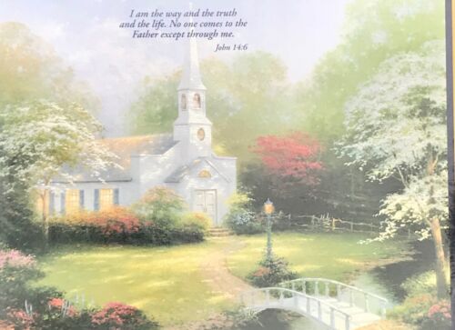 *NEW Sealed" Vtg. HOMETOWN CHAPEL Thomas Kinkade 500 OVERSIZED pc. Jigsaw Puzzle - Picture 2 of 2