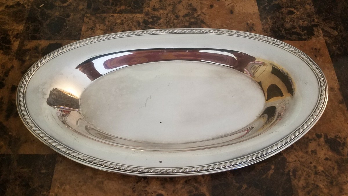 SILVER SERVING TRAY 12X7 BY INTERNATIONAL SILVER CO. #674 | eBay