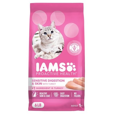 IAMS Proactive Health Sensitive Digestion & Skin 6 Pound (Pack of 1), Turkey 
