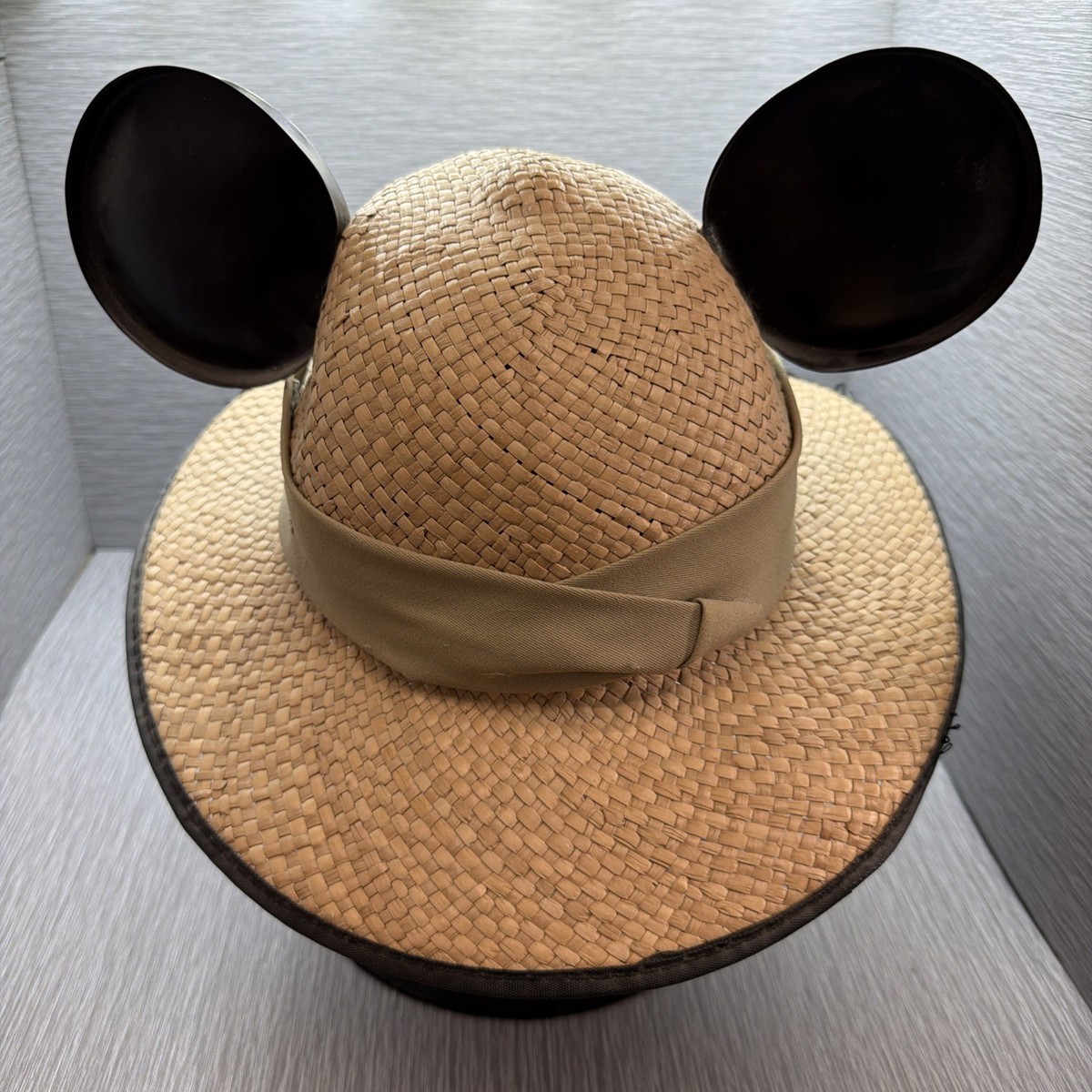 Disney Animal Kingdom Mickey Mouse Safari Hat Straw Wide 