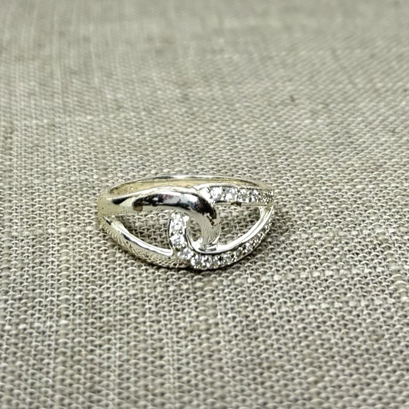 925 Sterling Silver CZ Interlocking Loop / Knot R… - image 14