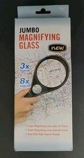 Hft  62810  3X Jumbo Magnifying 4 Inch Glass Polystyrene Handle Easy to Grip 