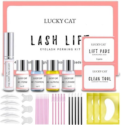 Verbessertes Wimpernlifting-Set, professionelle semipermanente Wimperndauerwelle pink 